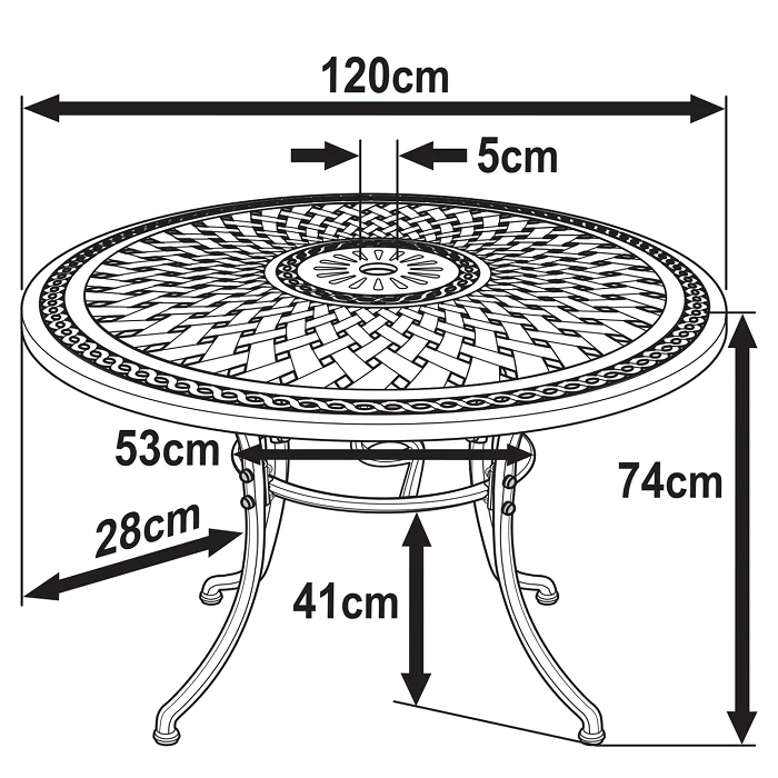 Alice Table 4 Seater Set - Antique Bronze - Image 20