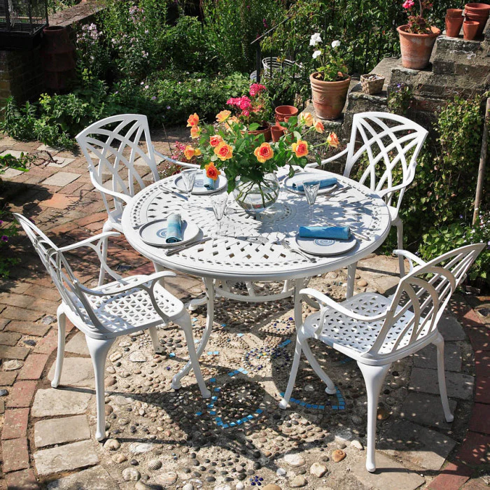 Alice Table 6 Seater Set - White - Image 5