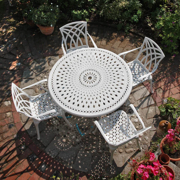 Alice Table 6 Seater Set - White - Image 6