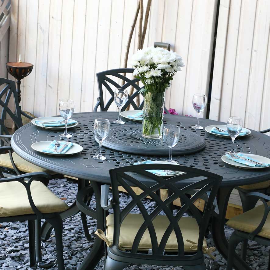 Amelia Table 8 Seater Set - Slate - Image 4
