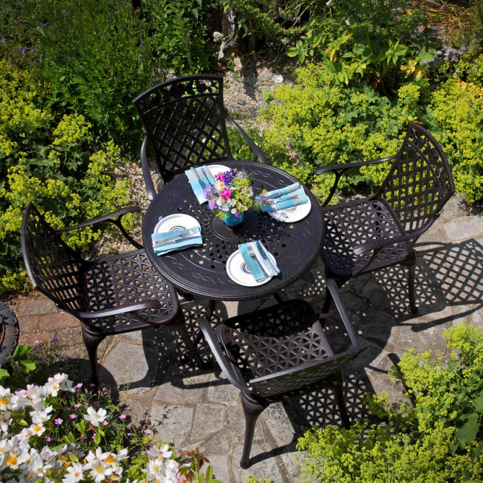 Anna Table 4 Seater Set - Antique Bronze - Image 4