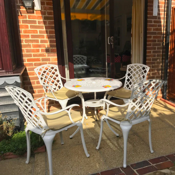 Anna Table 4 Seater Set - White - Image 11