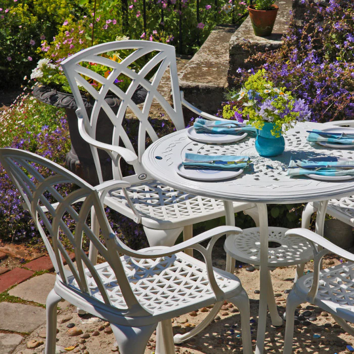 Anna Table 4 Seater Set - White - Image 12