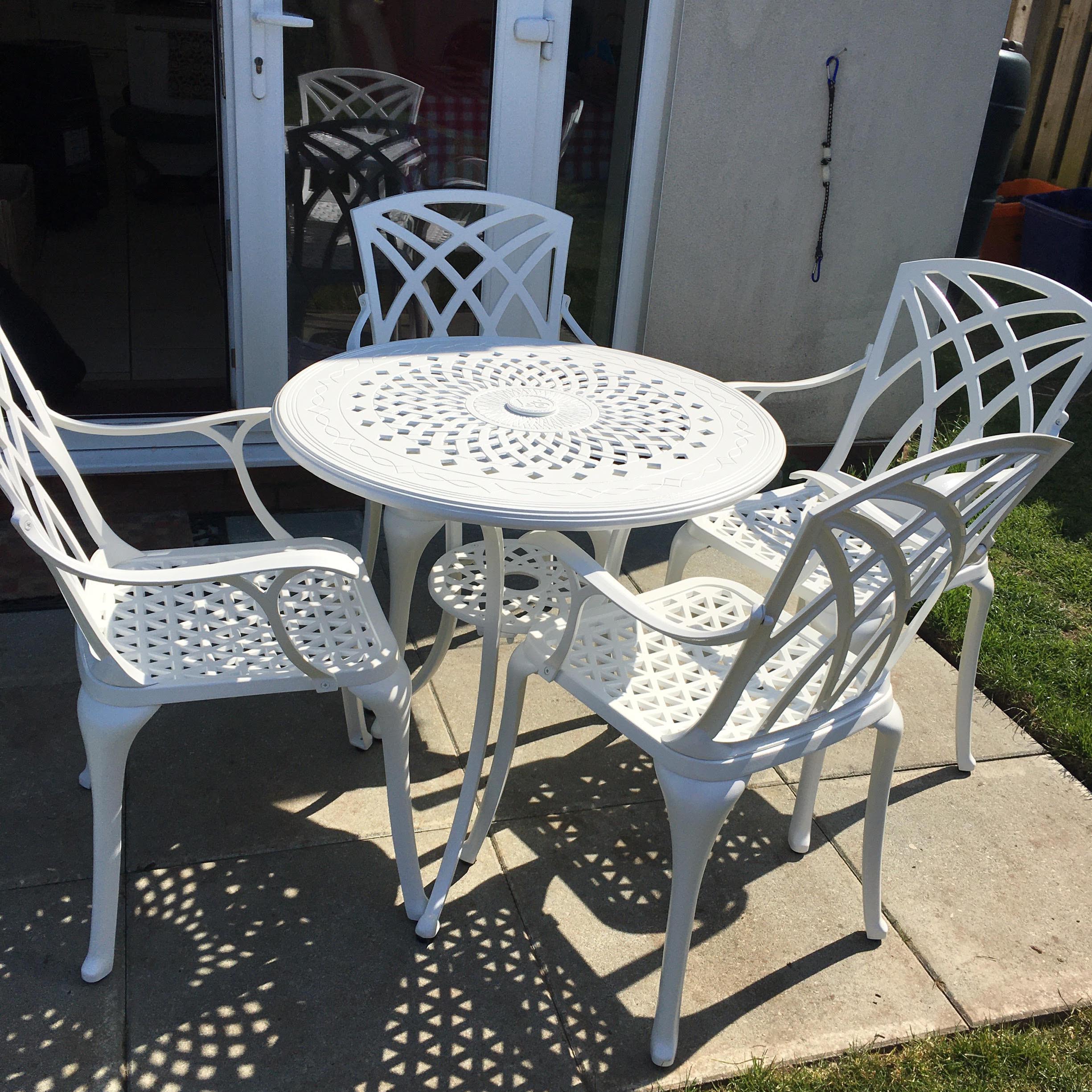 Anna Table 4 Seater Set - White - Image 9