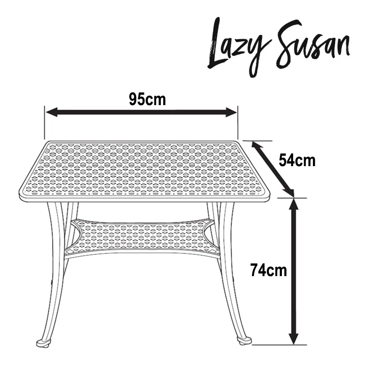 BBQ Table 2 Seater Set - Antique Bronze - Image 9
