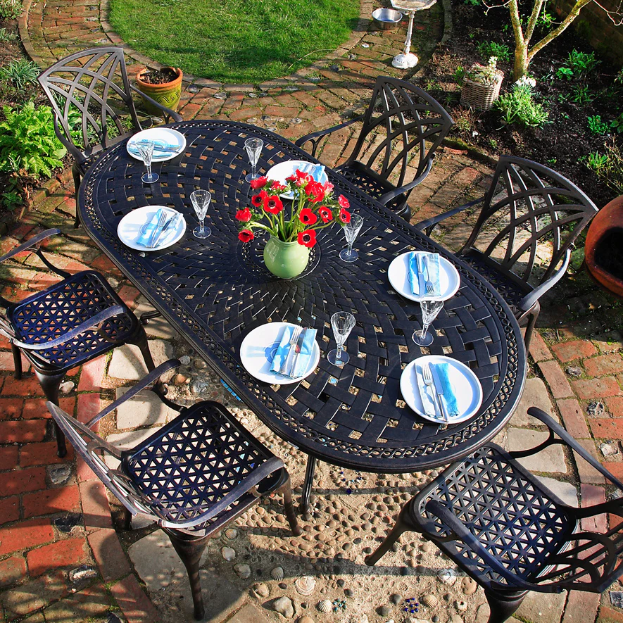 Catherine Table 8 Seater Set - Antique Bronze - Image 13