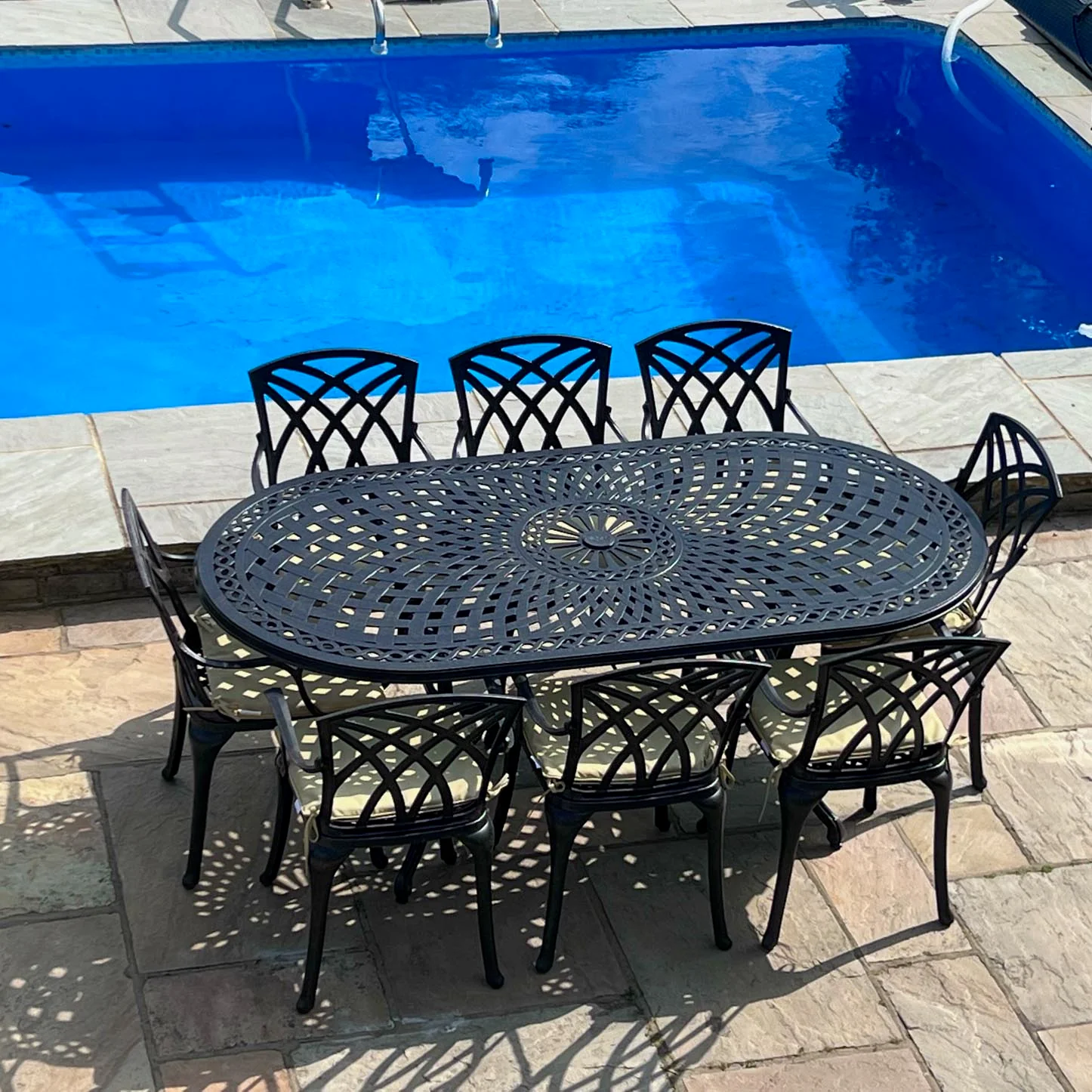 Catherine Table 8 Seater Set - Antique Bronze - Image 6