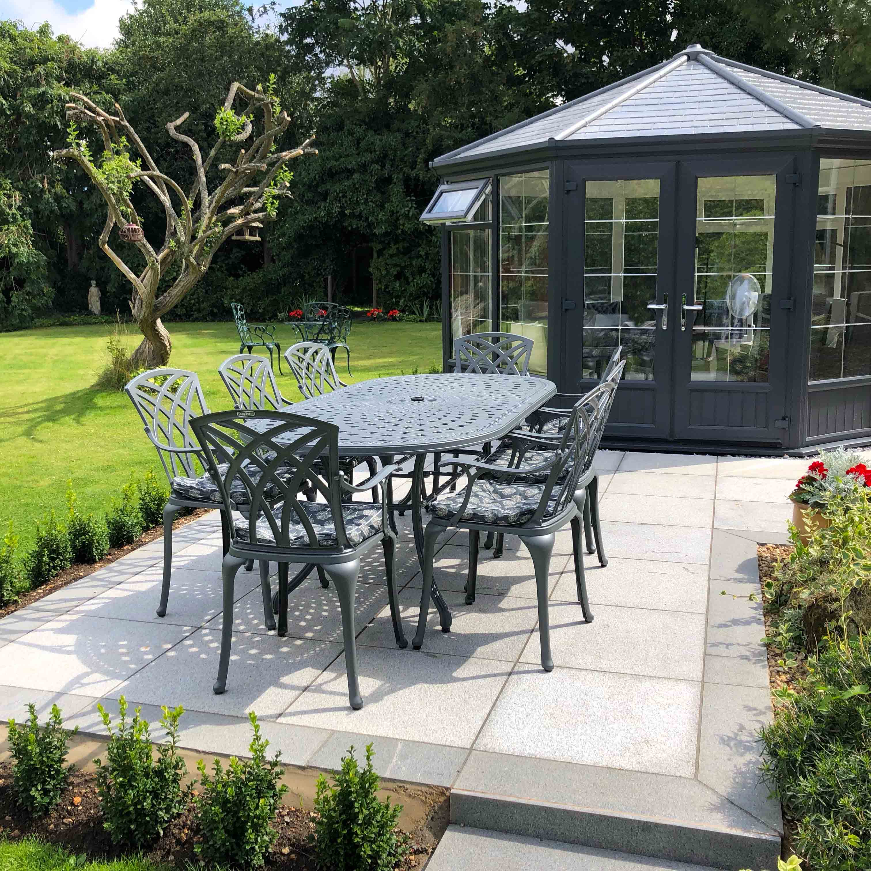 Catherine Table 8 Seater Set - Slate - Image 5