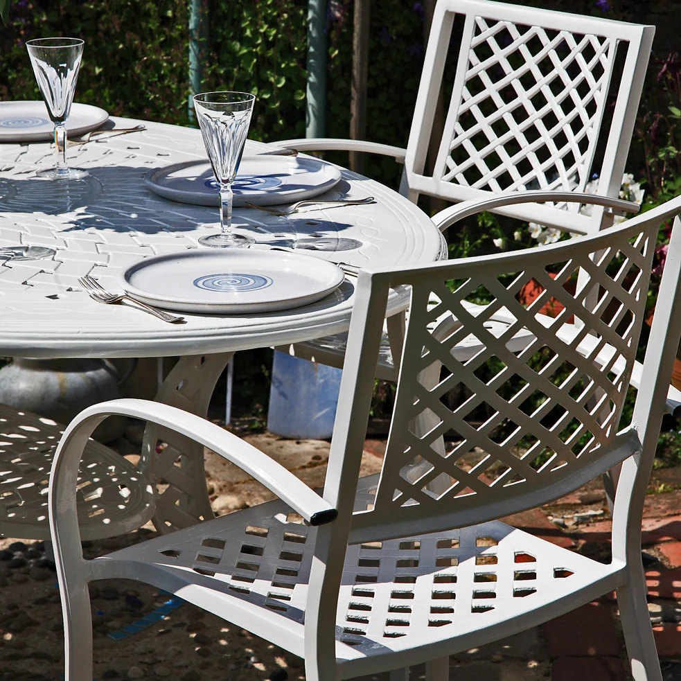 Charlotte Table 6 Seater Set - White - Image 4