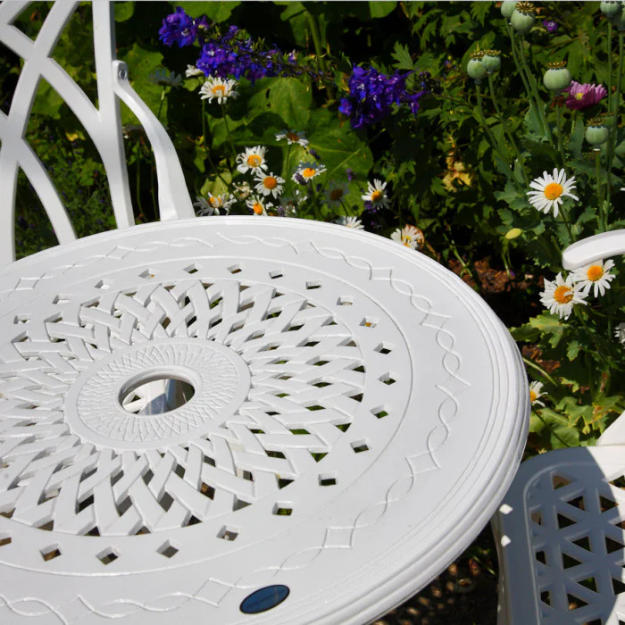 Ella Bistro Table 2 Seater Set - White - Image 12