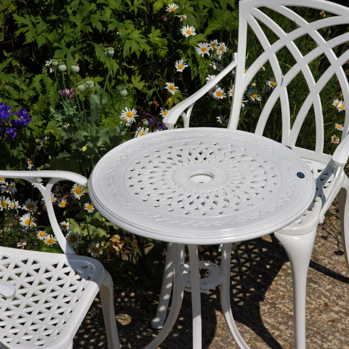 Ella Bistro Table 2 Seater Set - White - Image 4