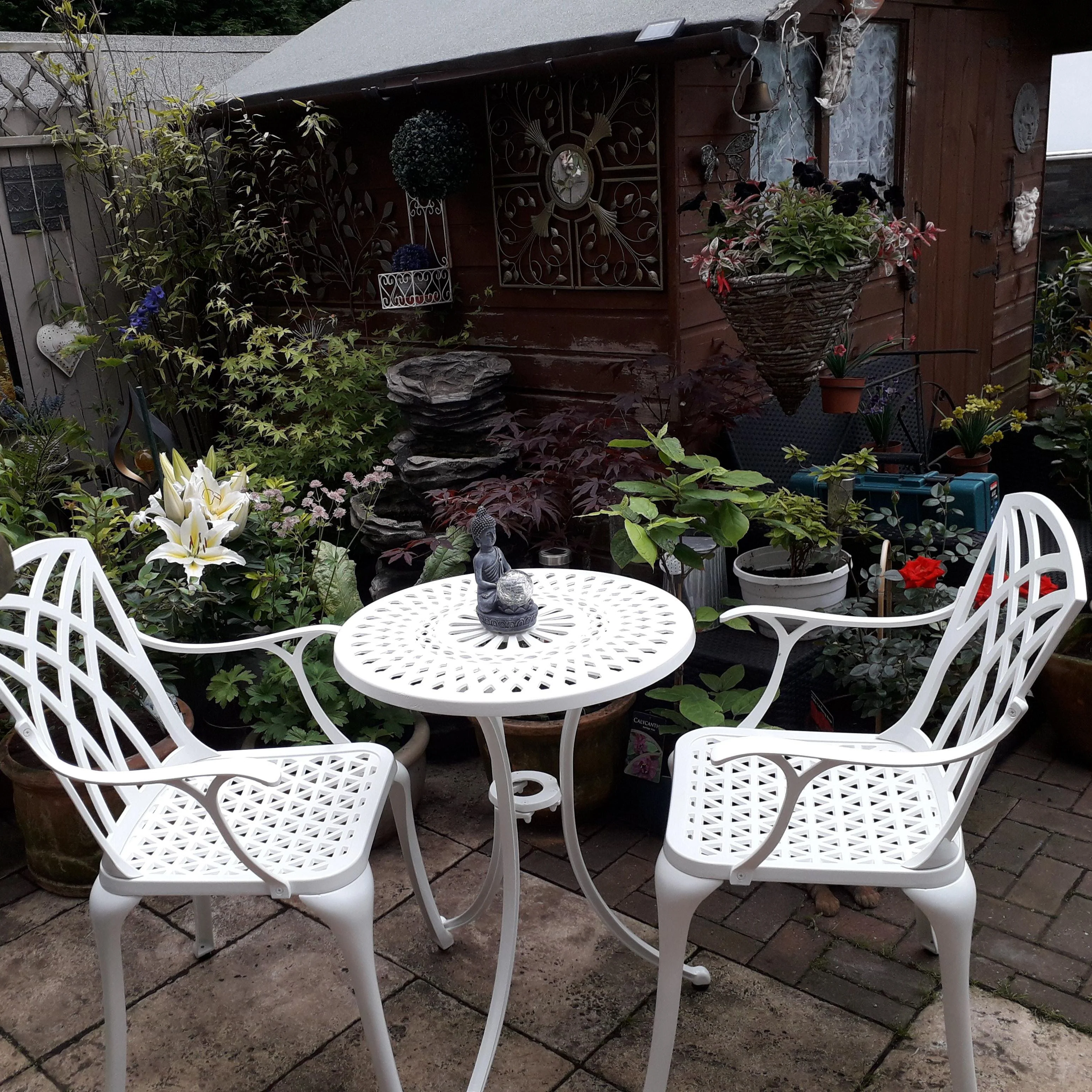 Ella Bistro Table 2 Seater Set - White - Image 7