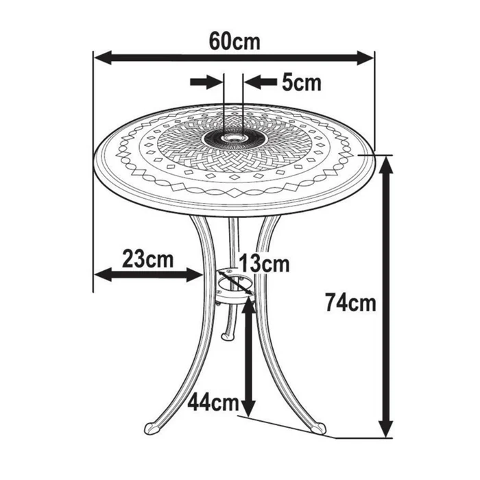 Ella Bistro Table - Antique Bronze - Image 8