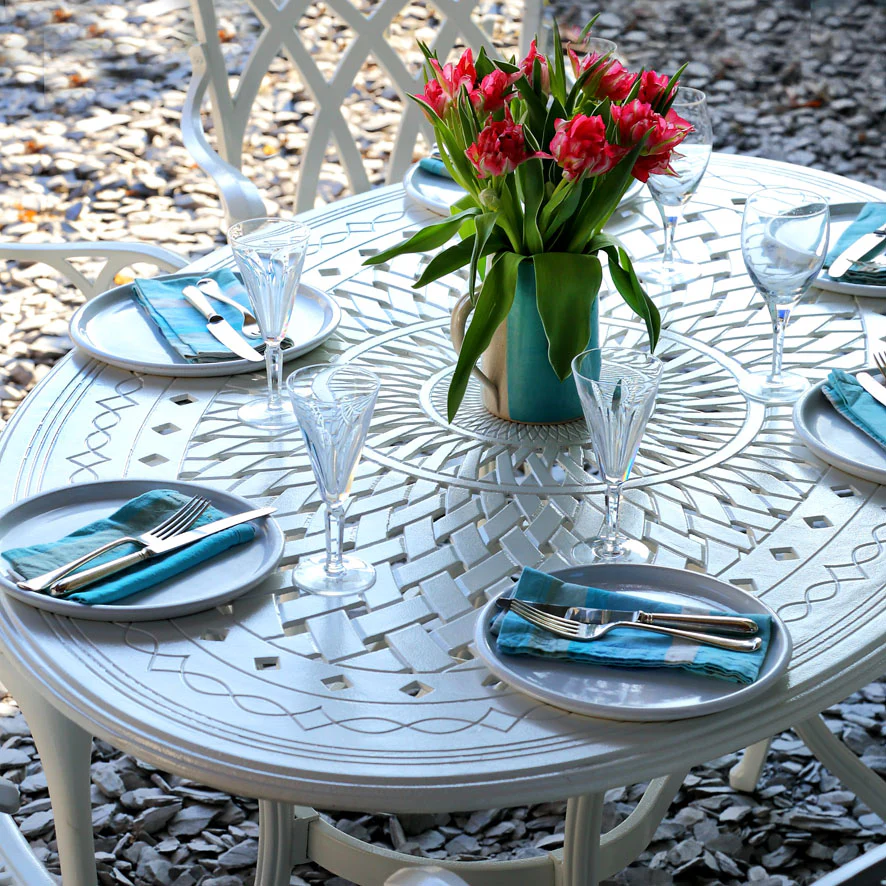 Emily Table 4 Seater Set - White - Image 4