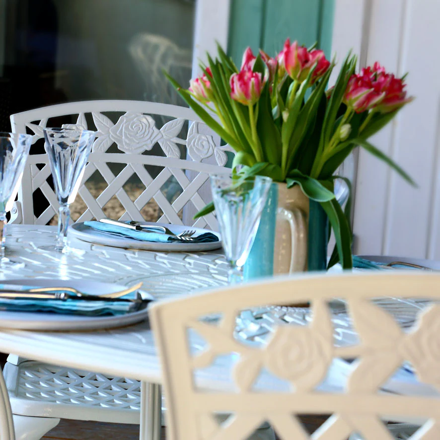 Emily Table 4 Seater Set - White - Image 6