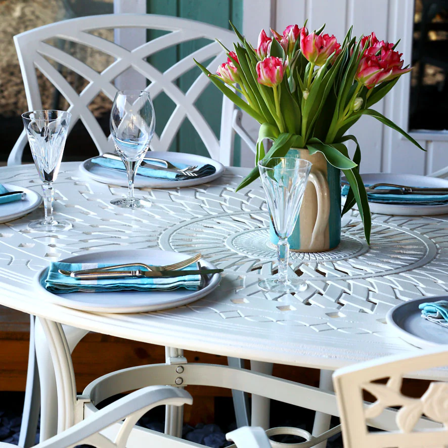Emily Table 4 Seater Set - White - Image 7