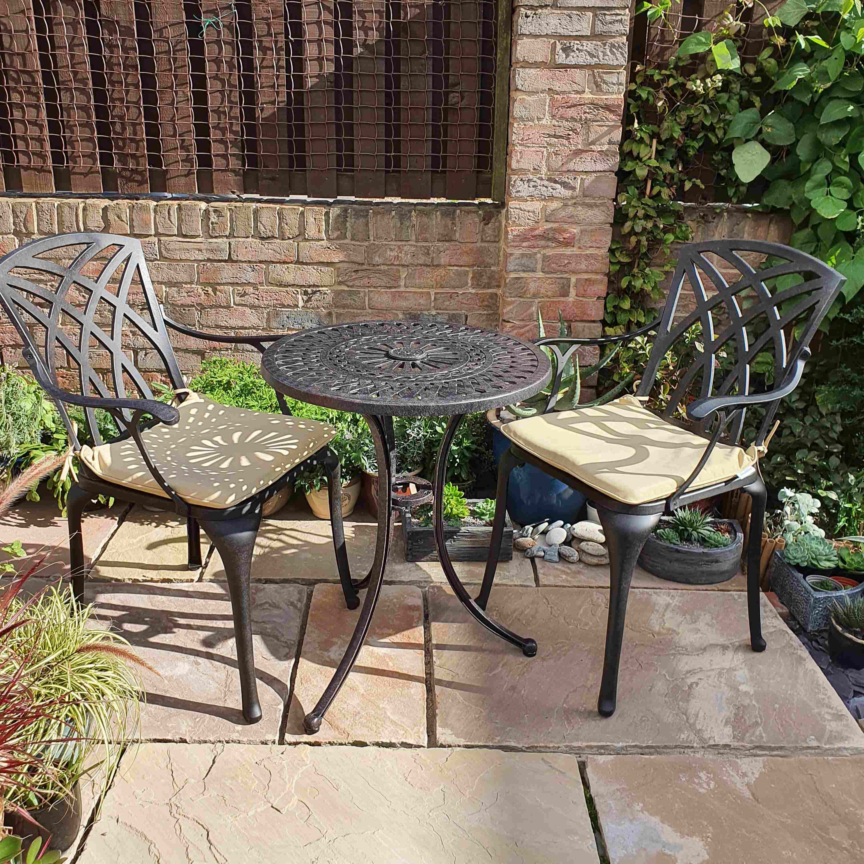 Eve Bistro Table 2 Seater Set - Antique Bronze - Image 4