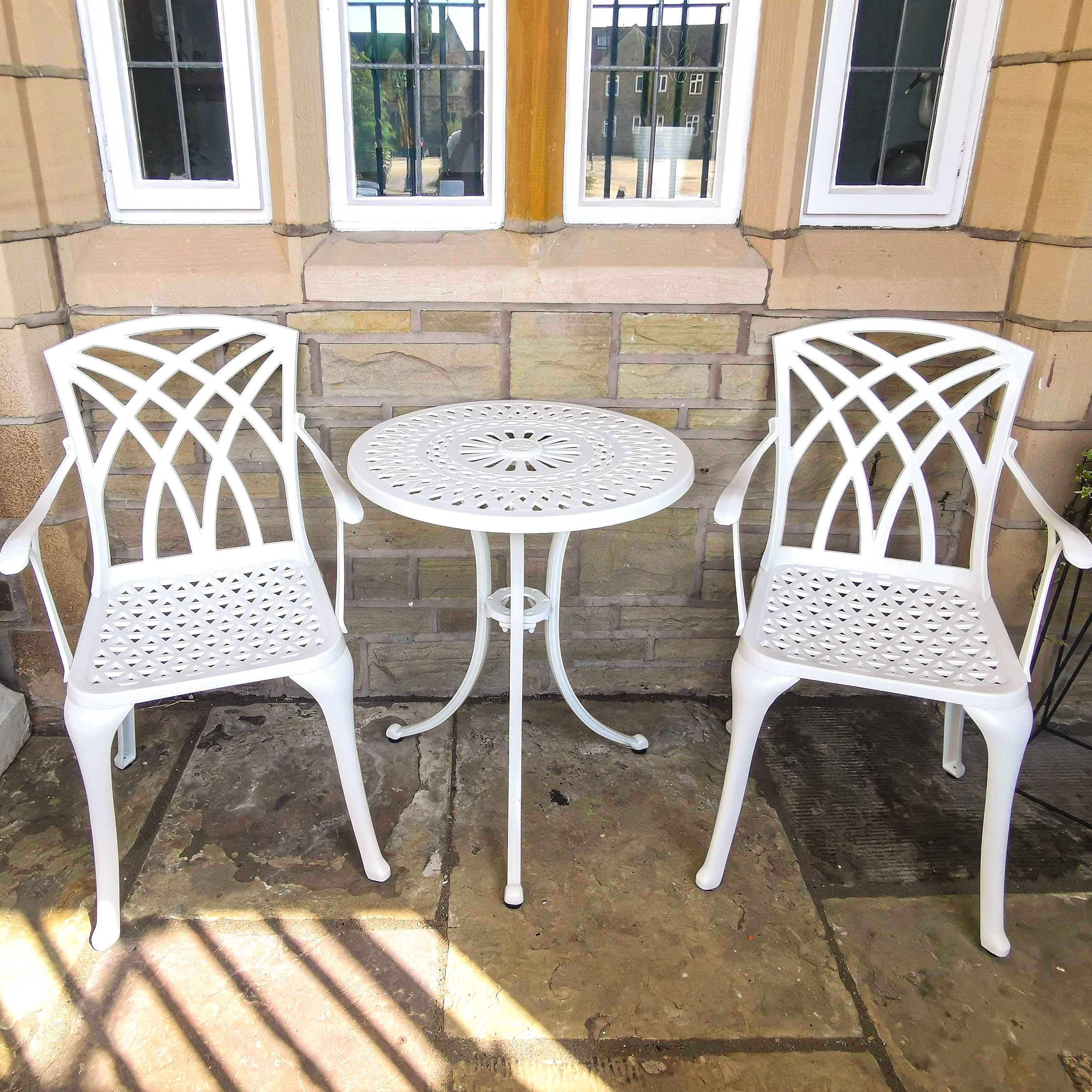 Eve Bistro Table 2 Seater Set - White - Image 5