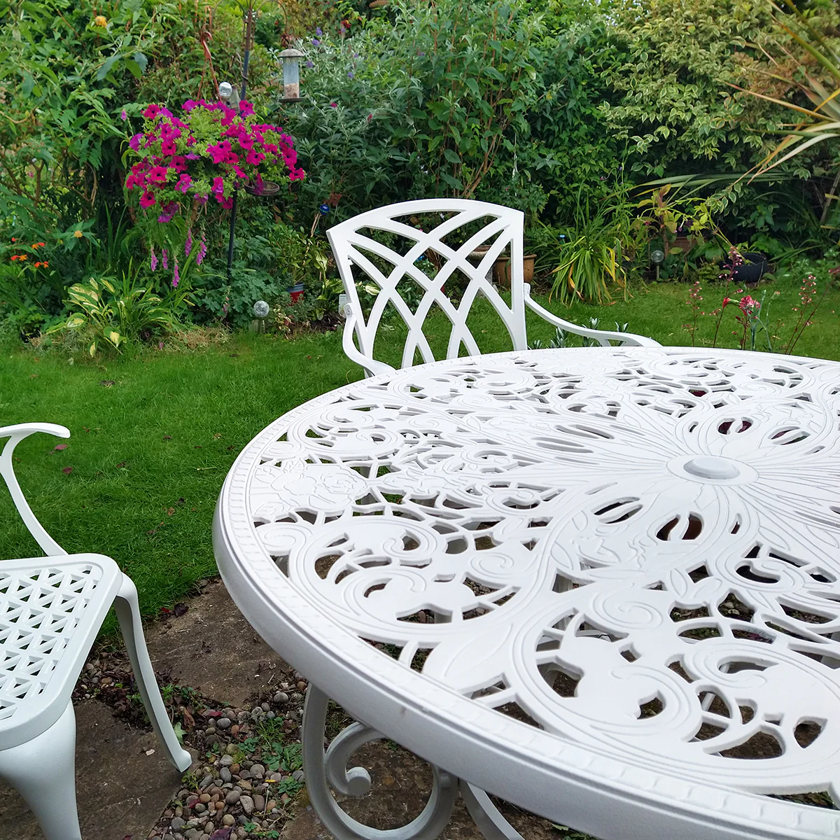 Flora Table 4 Seater Set - White - Image 4