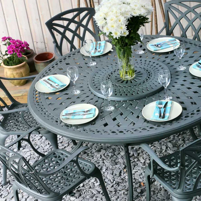 Frances Table 6 Seater Set - Slate - Image 15