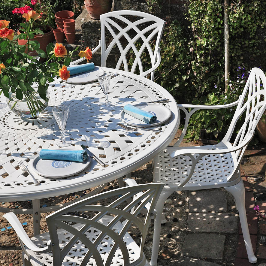 Frances Table 8 Seater Set - White - Image 6