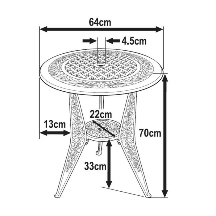 Ivy Bistro Table 2 Seater Set - White - Image 11