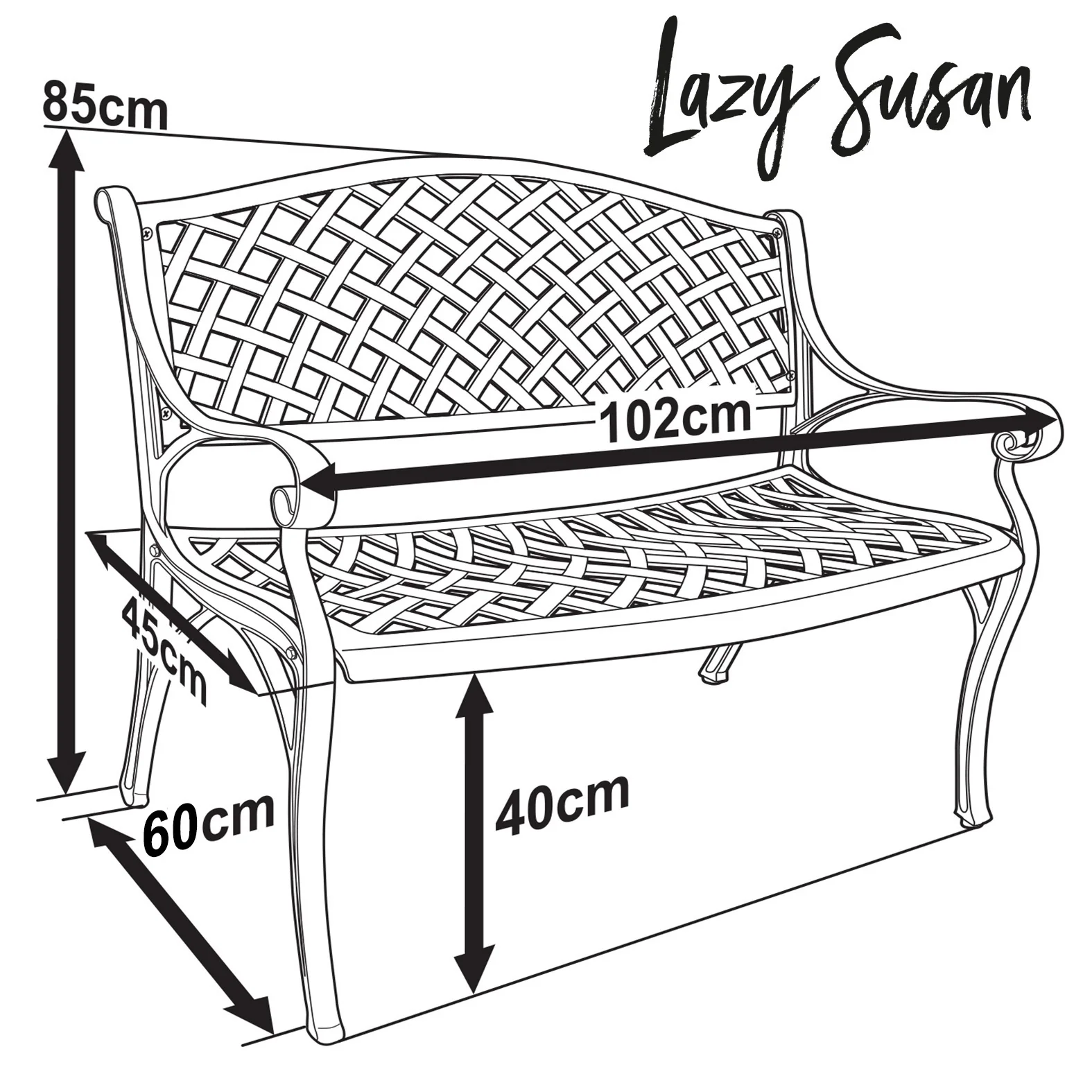 Jasmine Bench Set - Antique Bronze - Image 19