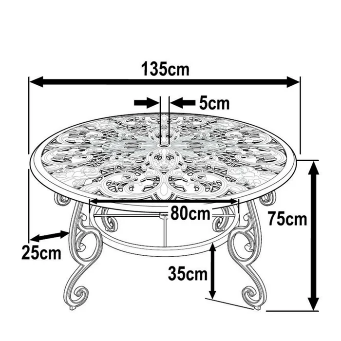 Joyce Table 6 Seater Set - Antique Bronze - Image 15