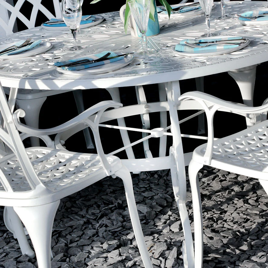 Joyce Table 6 Seater Set - White - Image 7