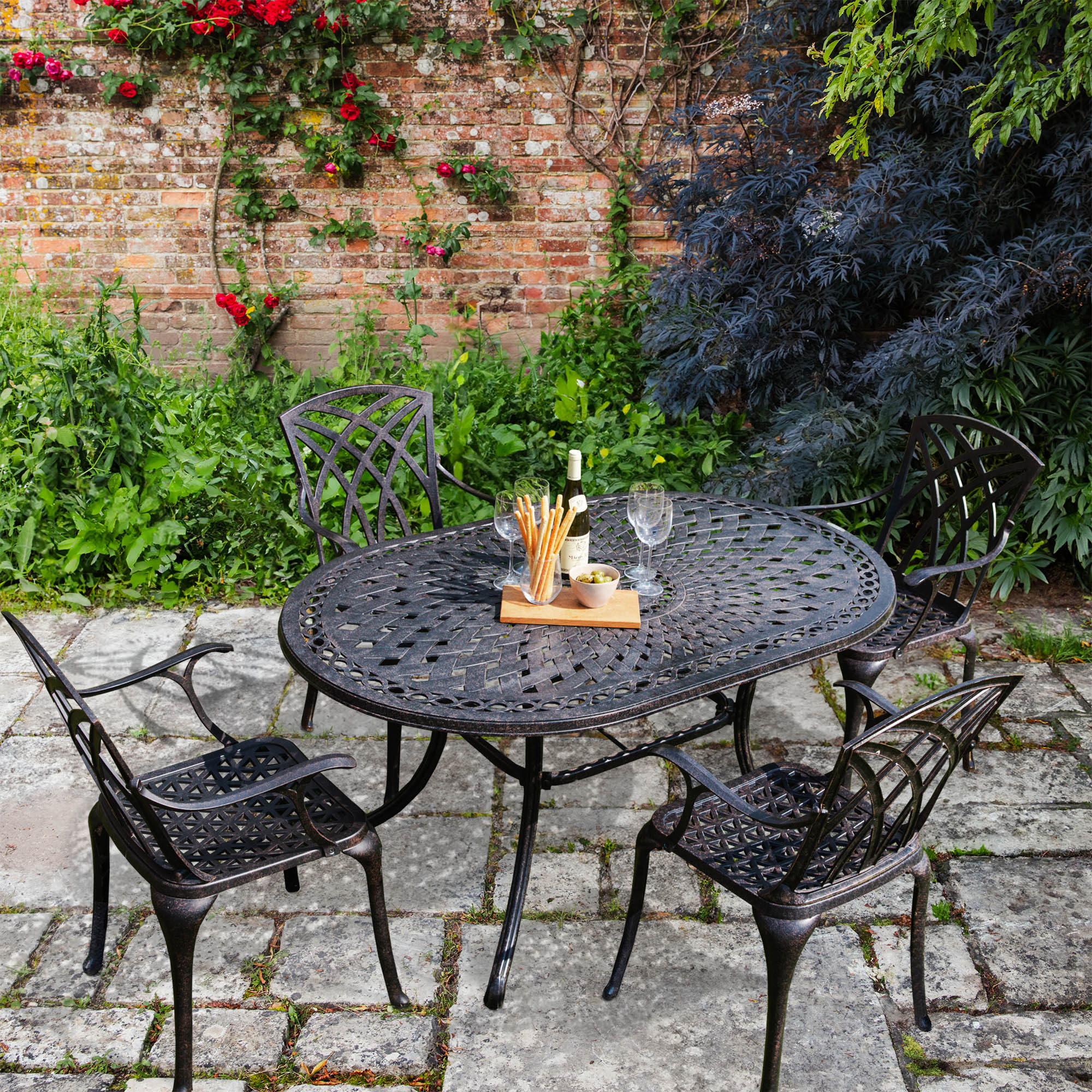June Table 4 Seater Set - Antique Bronze - Image 18