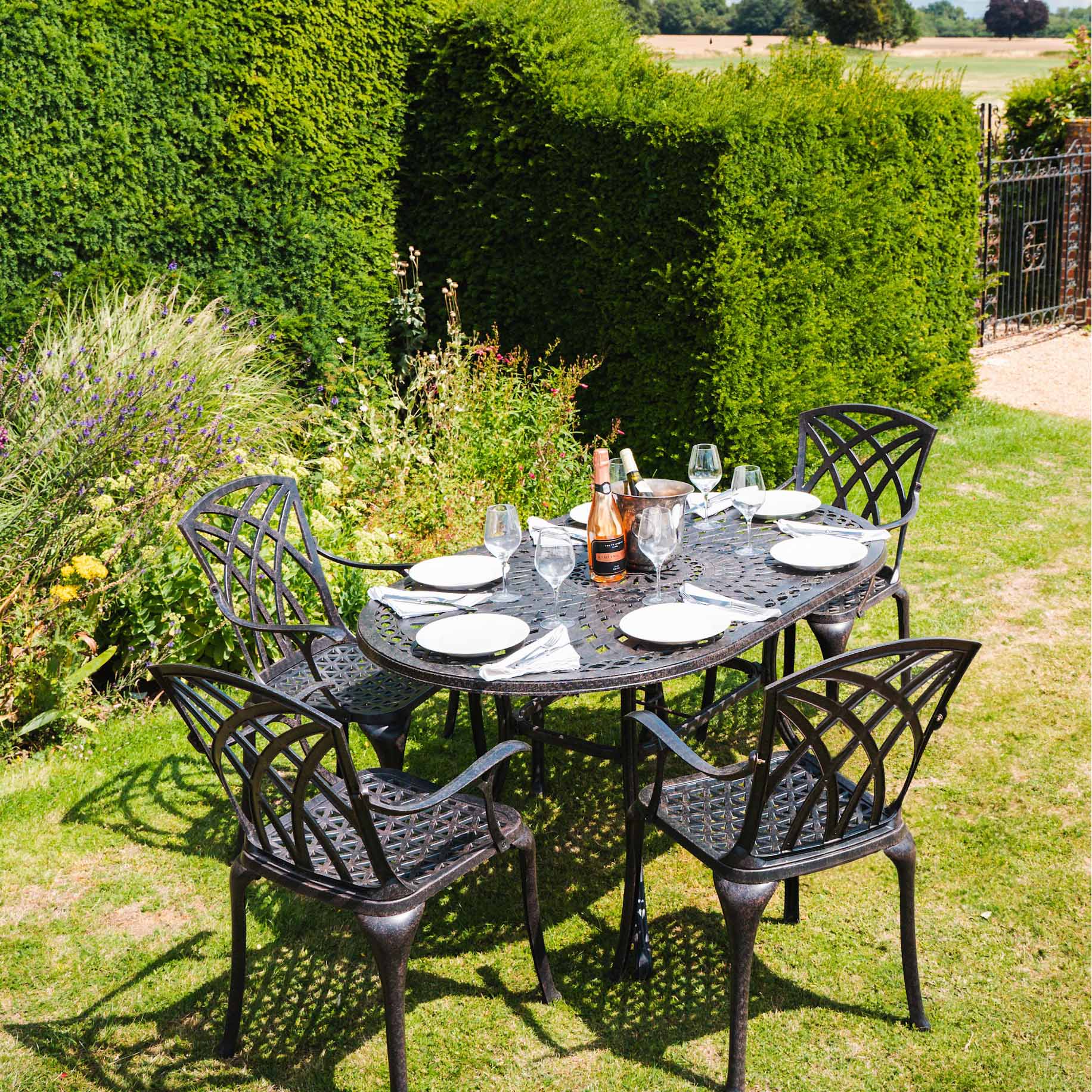 June Table 4 Seater Set - Antique Bronze - Image 8