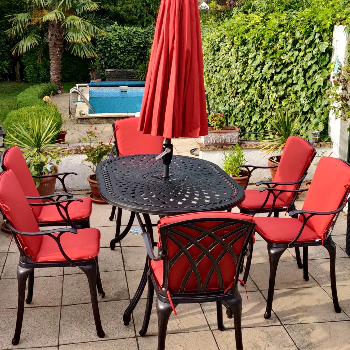 June Table 6 Seater Set - Antique Bronze - Image 7
