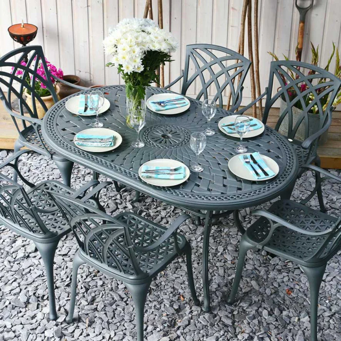 June Table 6 Seater Set - Slate - Image 7