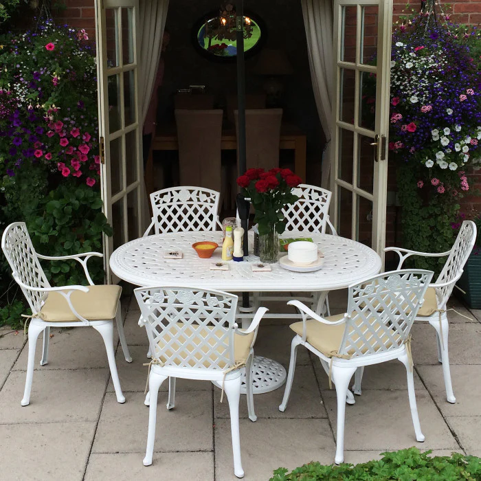 June Table 6 Seater Set - White - Image 7
