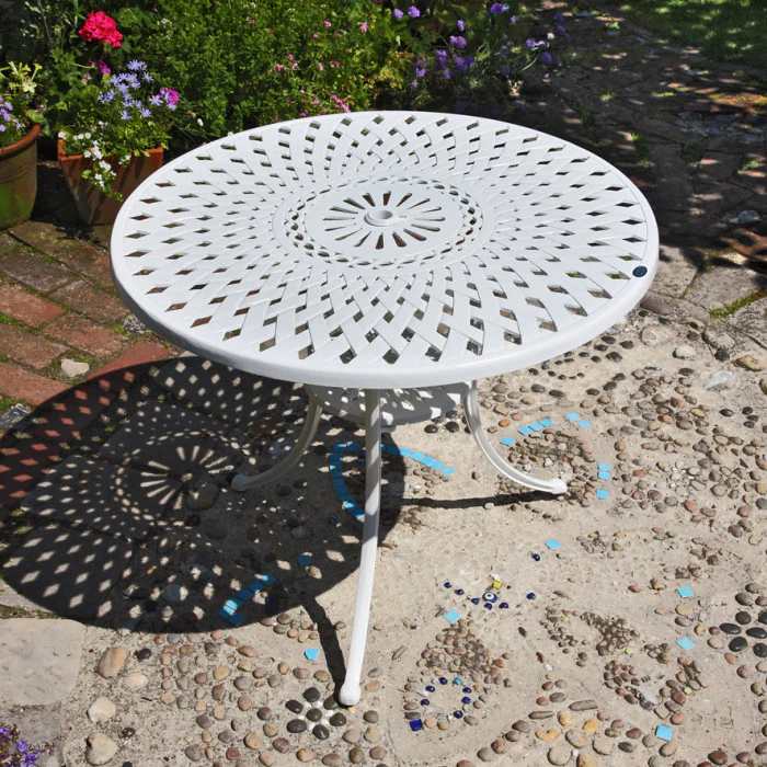Mia Table 2 Seater Set - White - Image 4