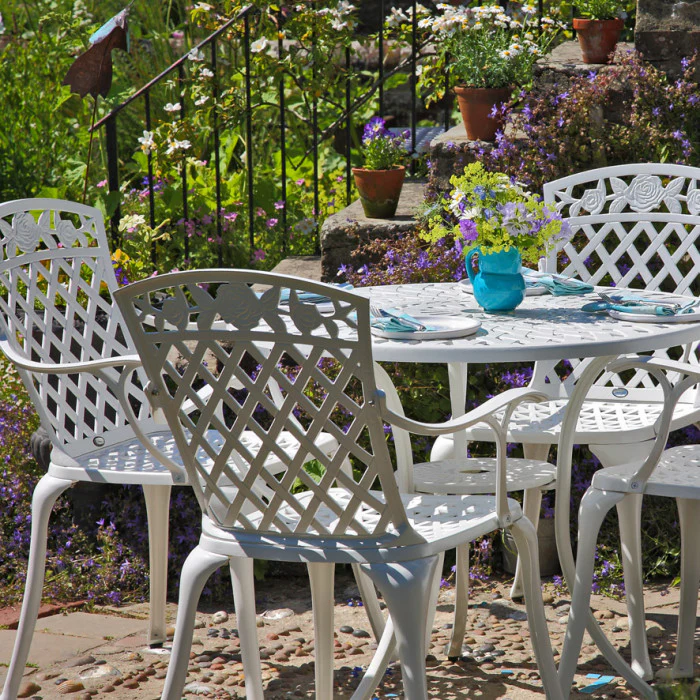 Mia Table 4 Seater Set - White - Image 14