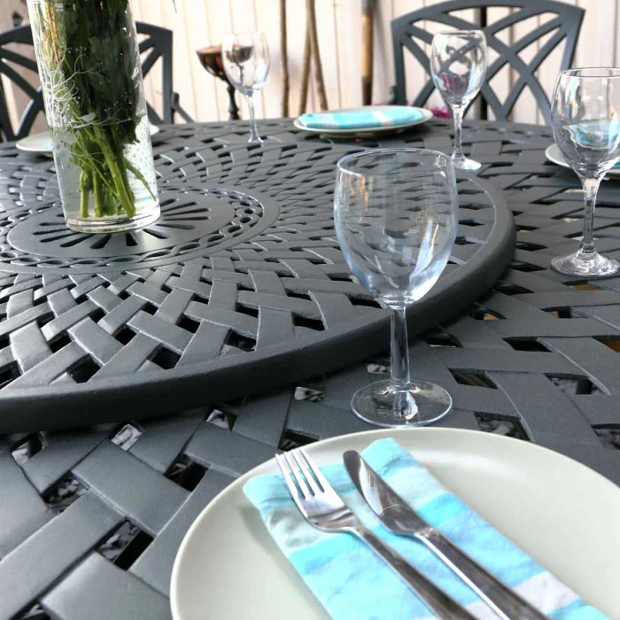 Olivia Table 8 Seater Set - Slate - Image 7