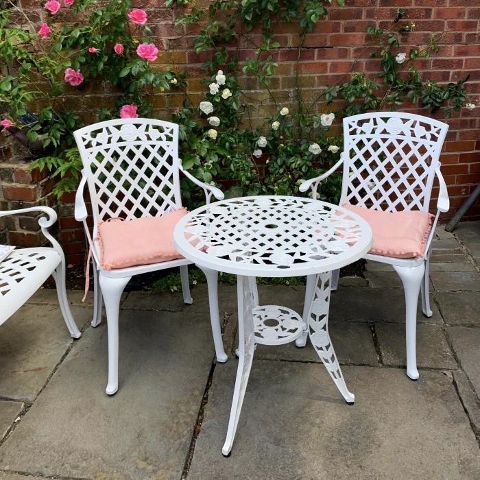 Rose Table 2 Seater Set - White - Image 3