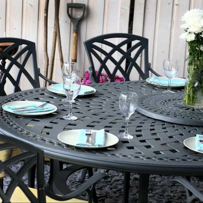 Rosemary Table 8 Seater Set - Slate - Image 12