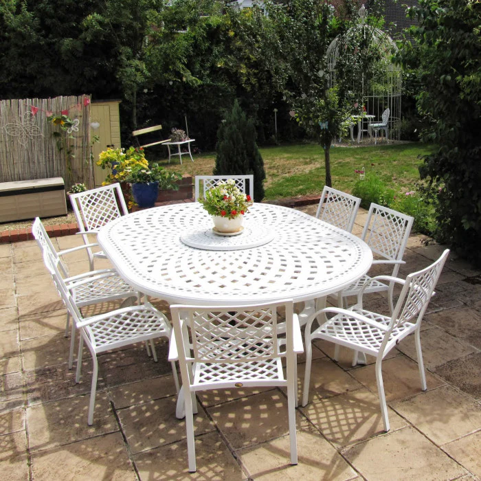 Rosemary Table 8 Seater Set - White - Image 3