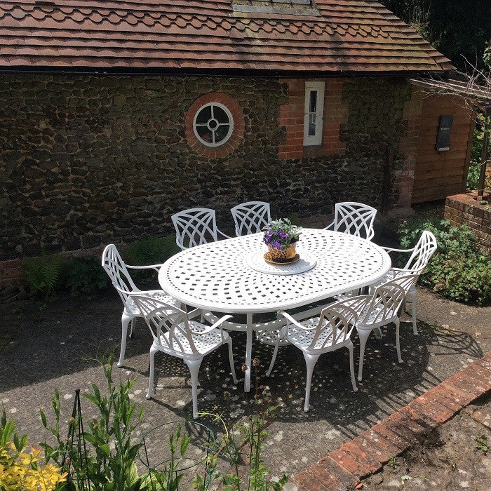 Rosemary Table 8 Seater Set - White - Image 4