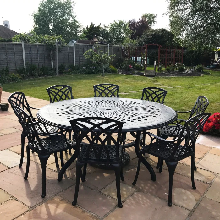 Rosie Table 8 Seater Set - Antique Bronze - Image 7