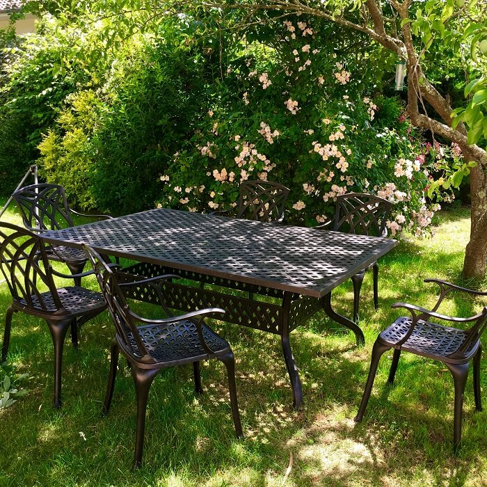 Sophia Table 6 Seater Set - Antique Bronze - Image 9