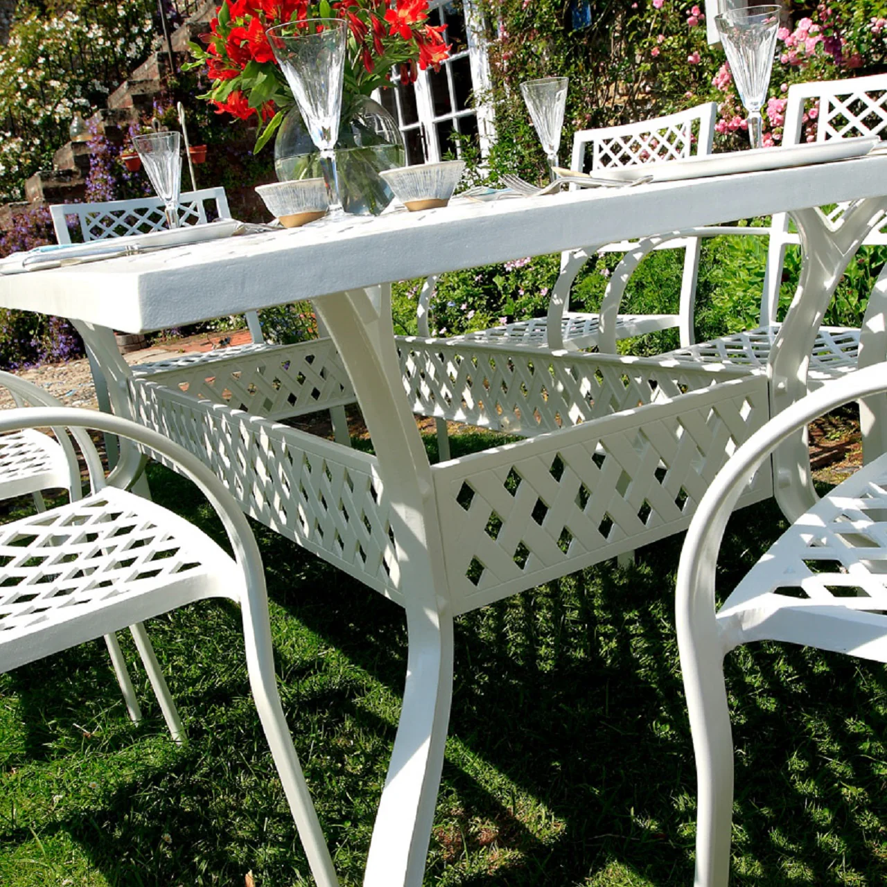 Sophia Table 6 Seater Set - White - Image 6