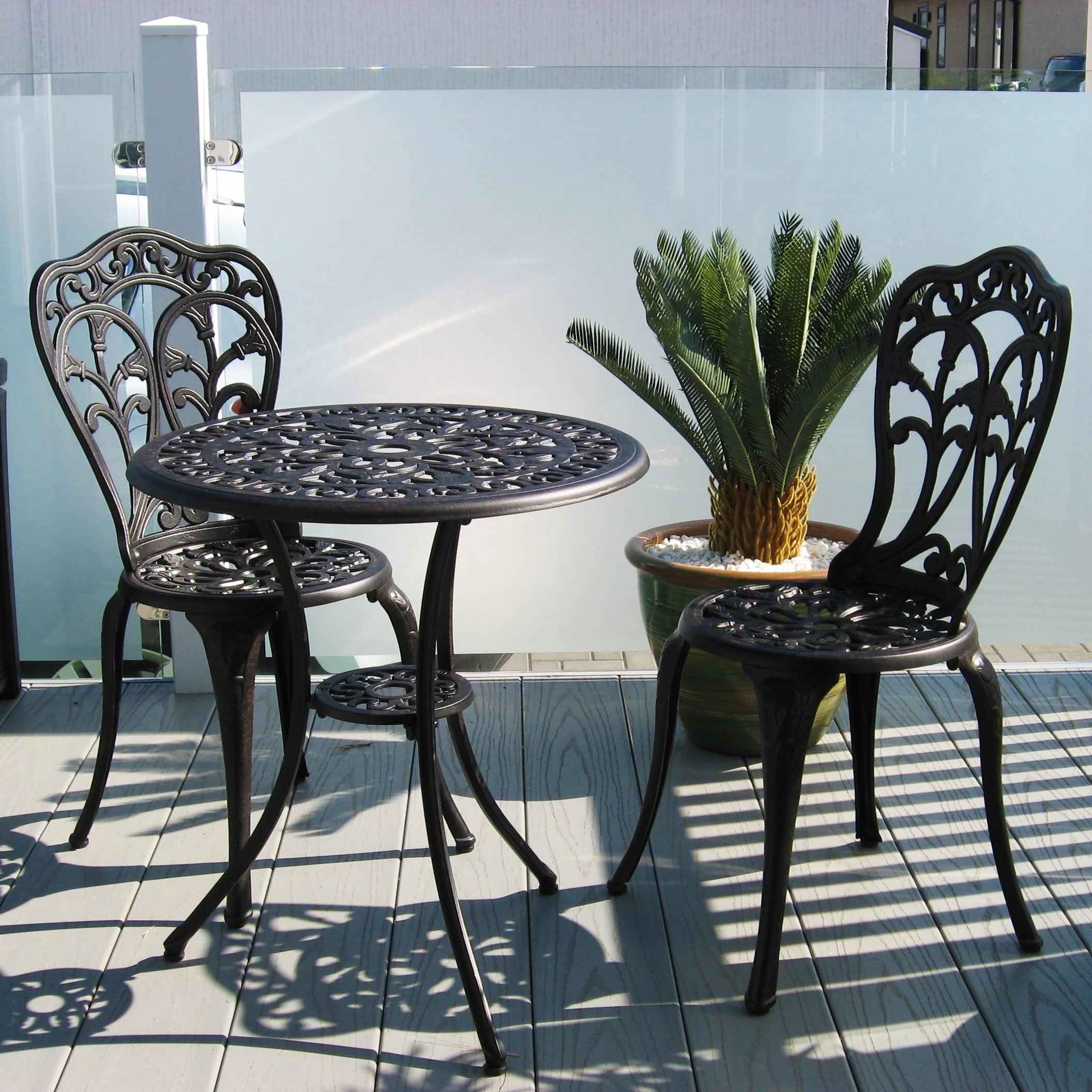 Tulip Bistro 2 Seater Set - Antique Bronze - Image 7