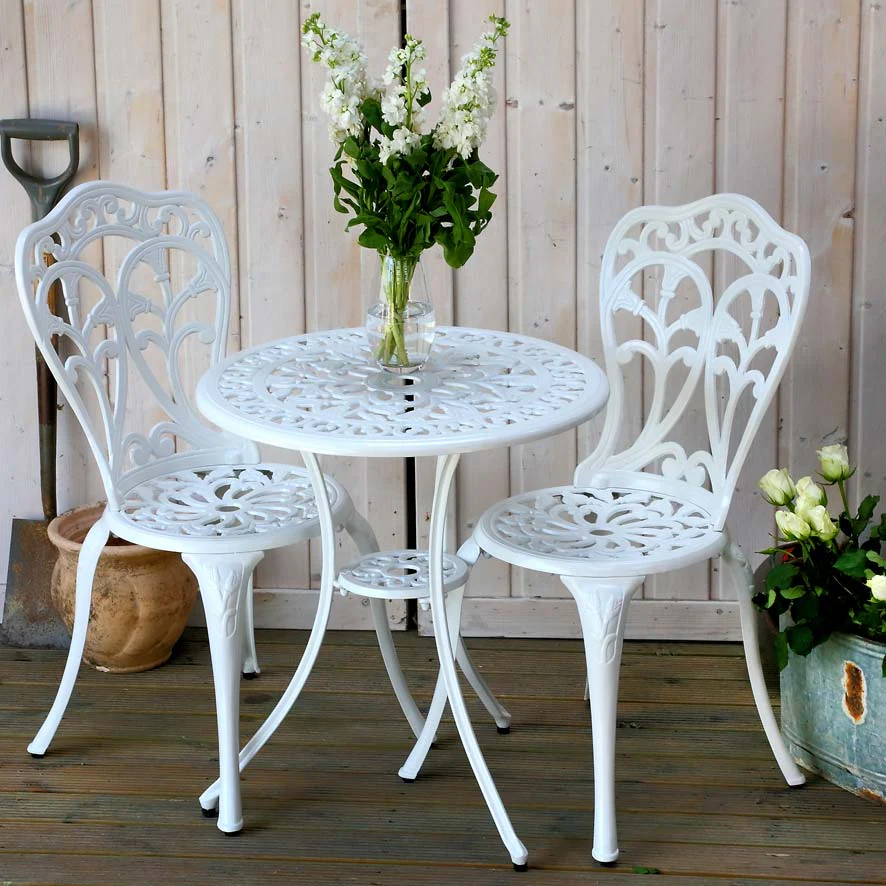 Tulip Bistro 2 Seater Set - White - Image 12