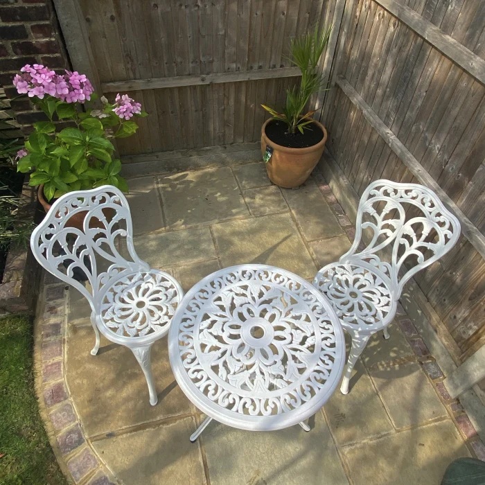 Tulip Bistro 2 Seater Set - White - Image 9